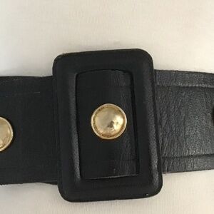 Vintage EDOUARD RAMBAUD Paris Black Leather Belt #30539, Size S-M